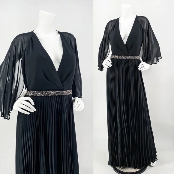 NWT Laundry by Shelli Segal Cape Chiffon Gown - Picture 4 of 15